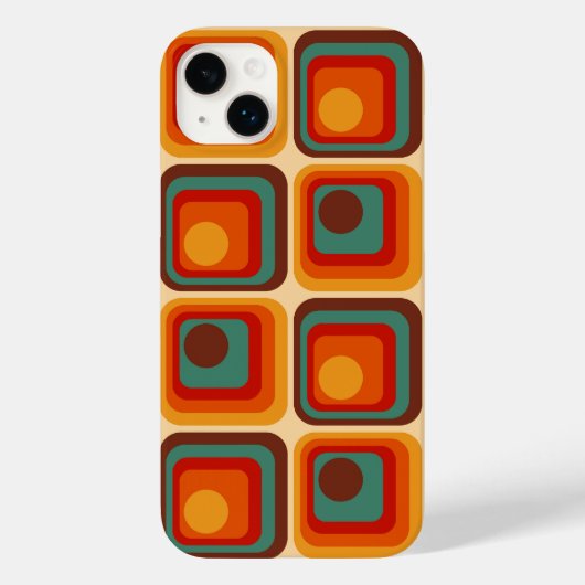 1970sモダンレトロスタイル幾何学的デザイン Case-Mate iPhoneケース (裏面)