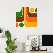1970sモダンレトロ幾何学的デザイン ポスター (ホームオフィス)