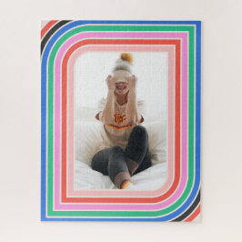 1970sレトロストライプカスタマイズ可能なフォトパズル16x20 ジグソーパズル