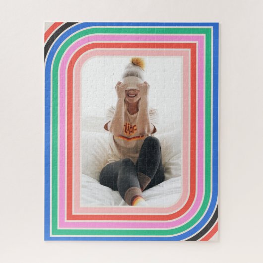 1970sレトロストライプカスタマイズ可能なフォトパズル16x20 ジグソーパズル (縦)