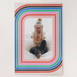 1970sレトロストライプカスタマイズ可能なフォトパズル20x30 ジグソーパズル