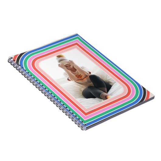 1970sレトロストライプカスタマイズ可能フォトノートブック ノートブック (右側)