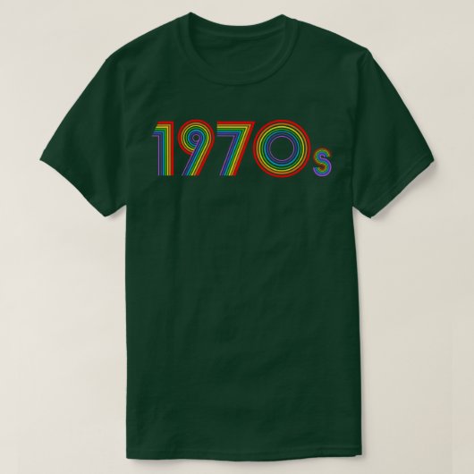 1970sレトロレインボーディスコフォント tシャツ (デザイン正面)