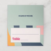 1970sレトロGroovyはっきりした抽象芸術 プレイスカード (外部開封)