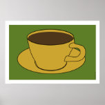 1970's Coffee Cup Pop Art poster ポスター<br><div class="desc">Harvest gold and Avocado green, these are the colors that defined the seventies. Hang this poster in your mid-century modern pad then sit back and enjoy a cup of perked coffee. NOTE: This poster was created to be 36x24. To get this size hit the Customize It button and put in...</div>