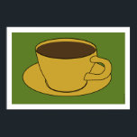 1970's Coffee Cup Pop Art poster ポスター<br><div class="desc">Harvest gold and Avocado green, these are the colors that defined the seventies. Hang this poster in your mid-century modern pad then sit back and enjoy a cup of perked coffee. NOTE: This poster was created to be 36x24. To get this size hit the Customize It button and put in...</div>