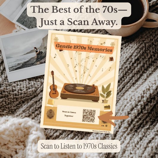 1970s Music Therapy with Spotify QR Code フォトプラーク