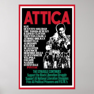 1970s Poster -Black Panther- Attica Art Wall ポスター