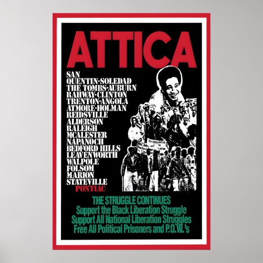 1970s  Poster -Black Panther- Attica Art Wall ポスター (正面)
