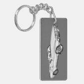 1971オルズモバイルカトラススプリームカーイラストレーション キーホルダー (正面左)