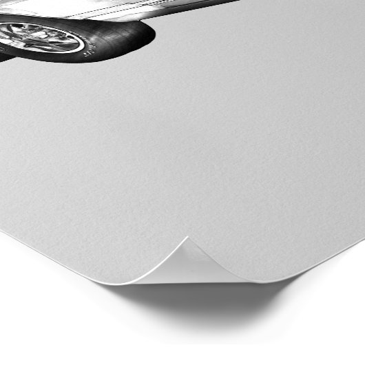 1971オルズモバイルカトラススプリームカーイラストレーション ポスター (角)