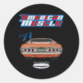 1971チャージャースーパー熱いロドマッスルカーマグヌウェジガー ラウンドシール (正面)