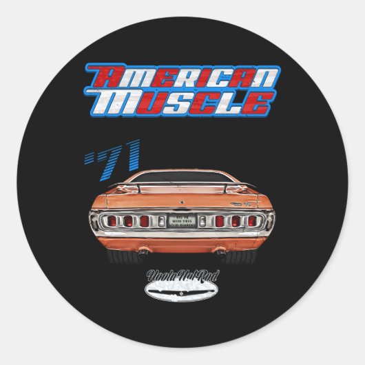 1971チャージャースーパー熱いロドマッスルカーマグヌウェジガー ラウンドシール (正面)