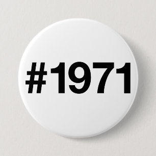 1971ハッシュタグ54年誕生日記念日 缶バッジ
