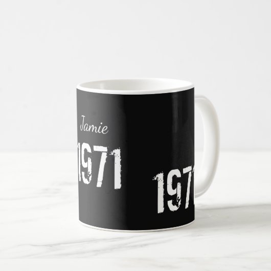 1971パーソナライズされた生まれ年の誕生日マグ コーヒーマグカップ (正面右)
