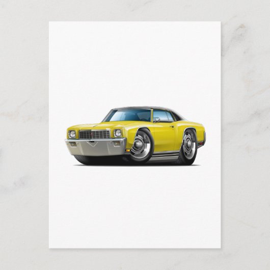 1971モンテカルロイエローブラックトップカー ポストカード (正面)