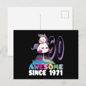 1971年からすごい 50歳の誕生日 ポストカード (正面/裏面)