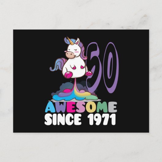 1971年からすごい 50歳の誕生日 ポストカード (正面)