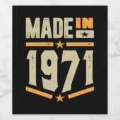 1971年に作られた誕生日 ワインラベル (シングルラベル)