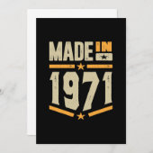 1971年に作られた誕生日 招待状 (正面/裏面)