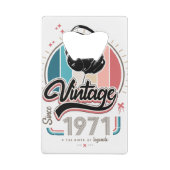 1971年のヘッドフォン以降のヴィンテージ クレジットカード栓抜き (裏面)