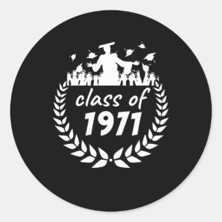 1971年の卒業又は懇親会デザイン ラウンドシール