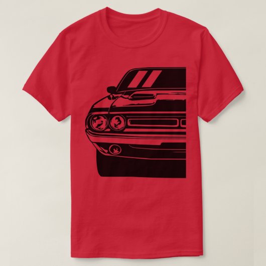 1971年チャレンジャーRTアートアメリの車イラストレーション Tシャツ (デザイン正面)