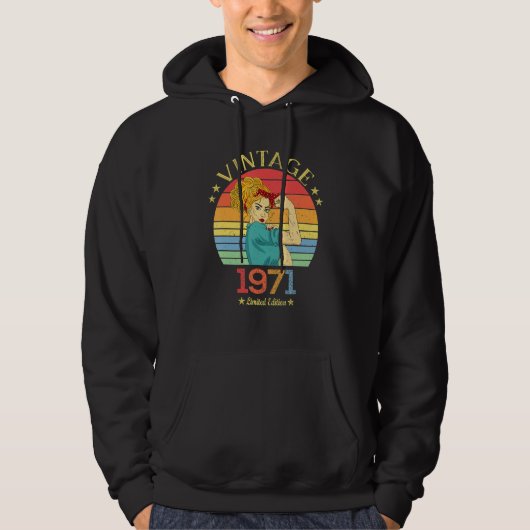 1971年女性ヴィンテージ1971年女性生まれ用1971 パーカ (正面)