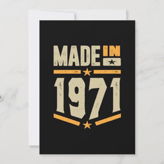 1971年生まれの誕生日プレゼント 招待状 (正面)