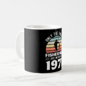 1971年生まれ50誕生日魚釣りギフトの漁師 コーヒーマグカップ (正面左)