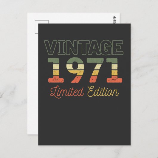 1971年生まれ 50歳の誕生日 ポストカード (正面/裏面)