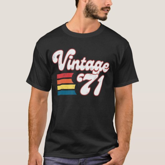 1971年誕生日第52生まれ期女性男性誕生日 Tシャツ (正面)