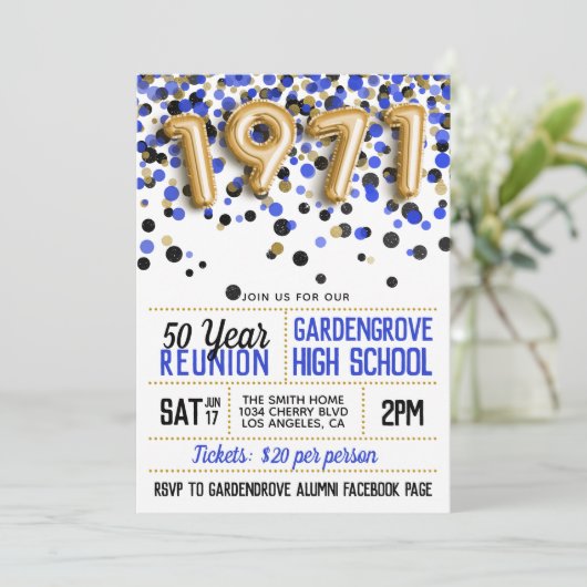 1971年高校懇親会 招待状 (スタンド正面)