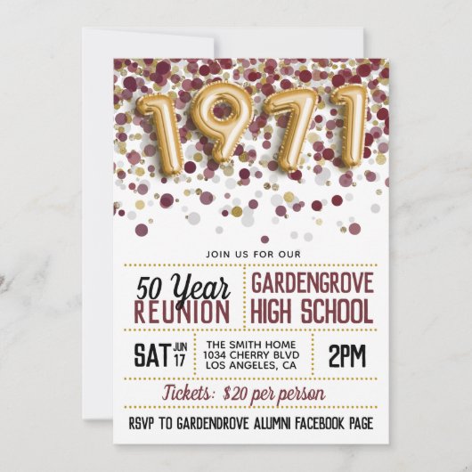 1971年高等学校大学懇親会 招待状 (正面)