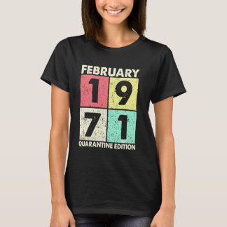 1971年2月生まれの50歳の誕生日パーティーのためのビンテージコスチューム Tシャツ