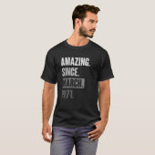 1971年3月以来の素晴らしい誕生日52nd装飾 tシャツ (正面フル)