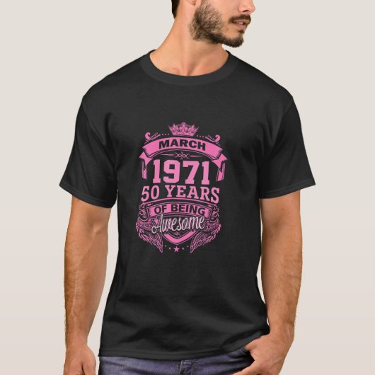 1971年3月50歳素晴らし Tシャツ (正面)