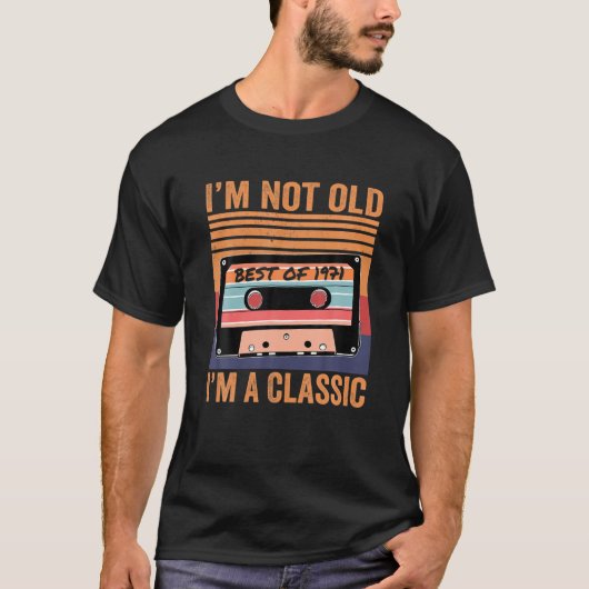 1971年50最高の誕生日のカセットテープ Tシャツ (正面)