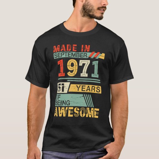 1971年9月に作られたハッピーバースデー51年 Tシャツ (正面)