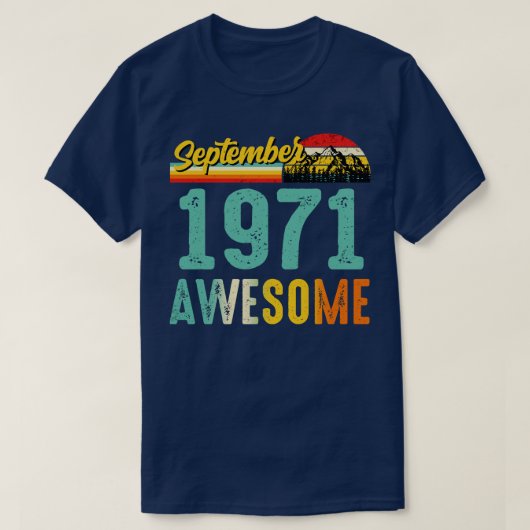1971年9月誕生日ギフトシャツヴィンテージ9月 Tシャツ (デザイン正面)