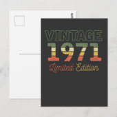 1971年 50歳 誕生日 50回目の誕生日 ポストカード (正面/裏面)