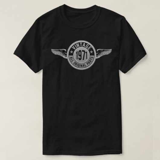 1971生まれ年のヴィンテージクラシック誕生日 Tシャツ (デザイン正面)