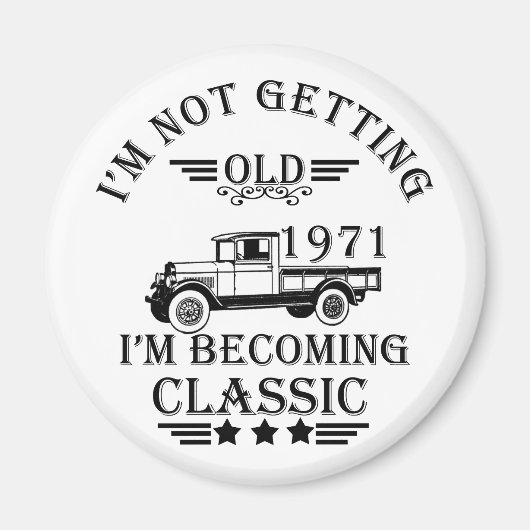 1971生まれ年のヴィンテージ生誕生月贈り物 マグネット (正面)