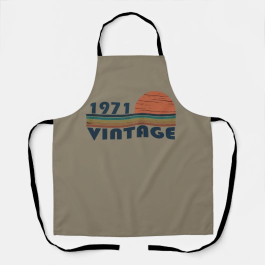 1971生まれ年のヴィンテージ誕生日ギフト エプロン (正面)