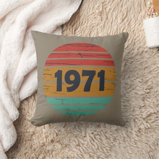1971生まれ年のヴィンテージ誕生日ギフト クッション (ブランケット)