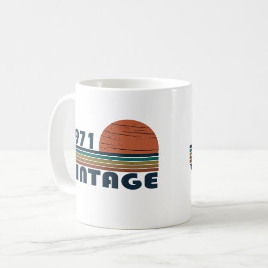 1971生まれ年のヴィンテージ誕生日ギフト コーヒーマグカップ (正面左)