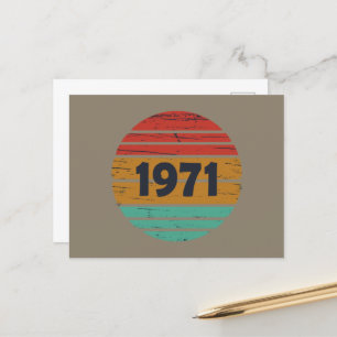 1971生まれ年のヴィンテージ誕生日ギフト シーズンポストカード