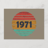 1971生まれ年のヴィンテージ誕生日ギフト シーズンポストカード (正面)
