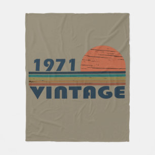 1971生まれ年のヴィンテージ誕生日ギフト フリースブランケット