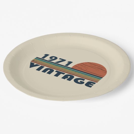 1971生まれ年のヴィンテージ誕生日ギフト ペーパープレート (アングル)